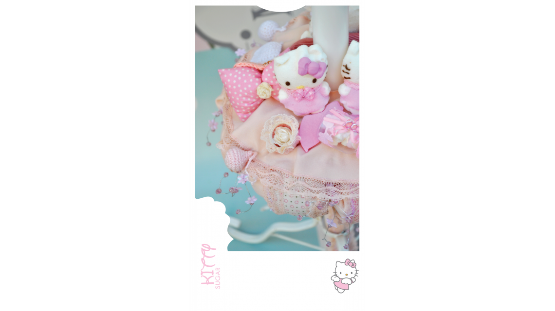 Lumanare de botez pentru fetite cu Hello Kitty de zahar, Kitty Sugar 3